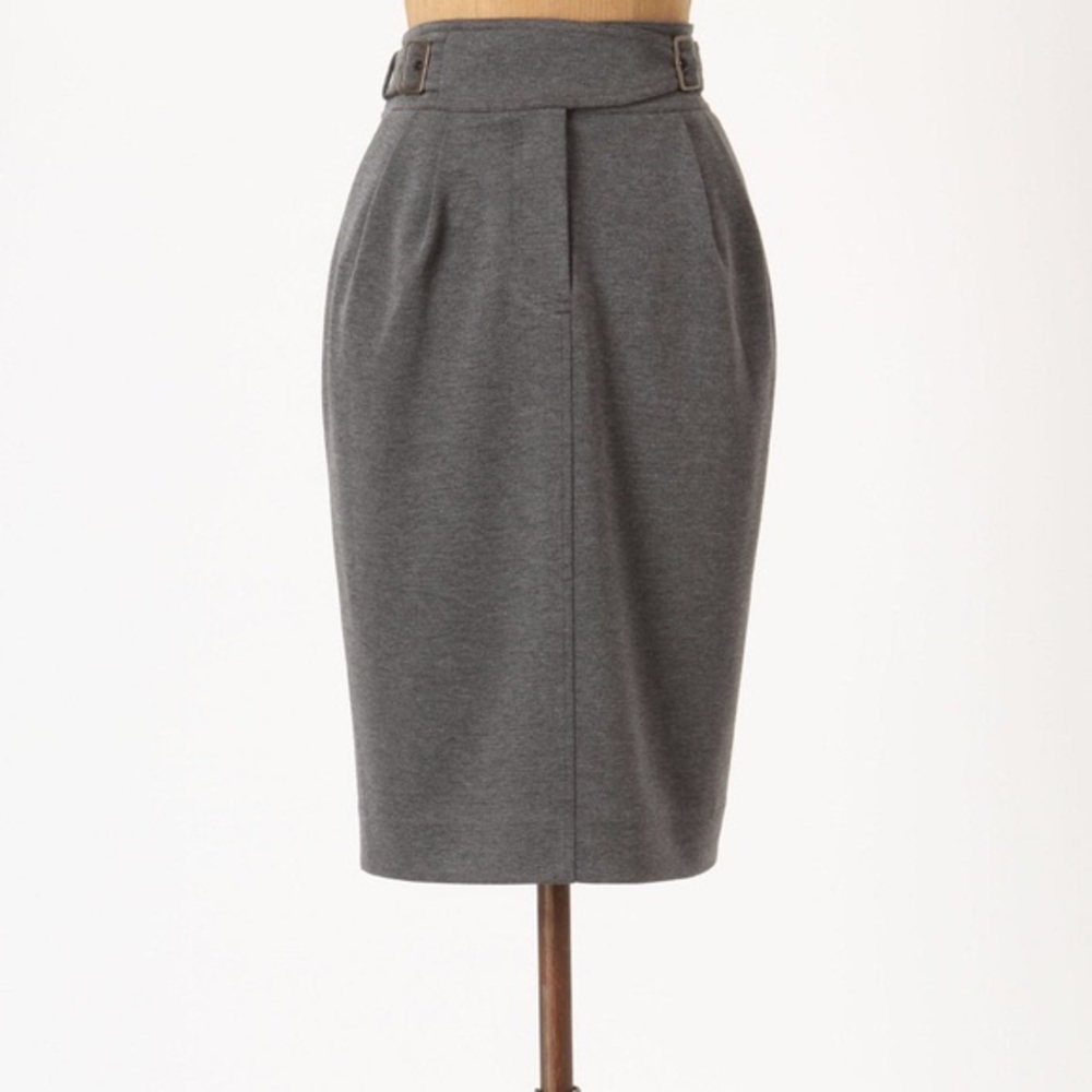 MAEVE by Anthropologie Grey cinched ponte pencil skirt anthropology MaEve